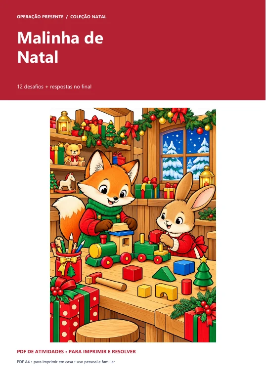 Capa do PDF Malinha de Atividades de Natal