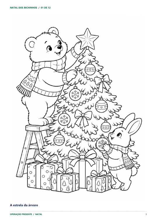 Página 3 da amostra de Natal dos Bichinhos